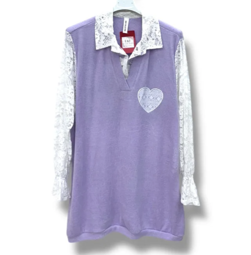 PULL 2EN1 MANCHES DENTELLE