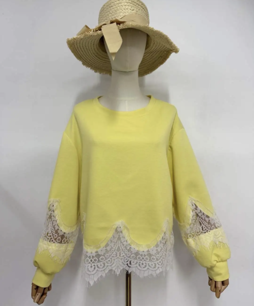 PULL  DETAIL DENTELLE  MANCHES
