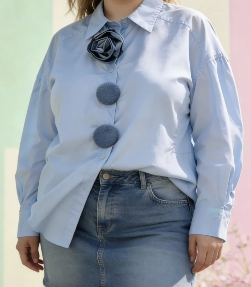 CHEMISE OVERSIZE GROS BOUTONS
