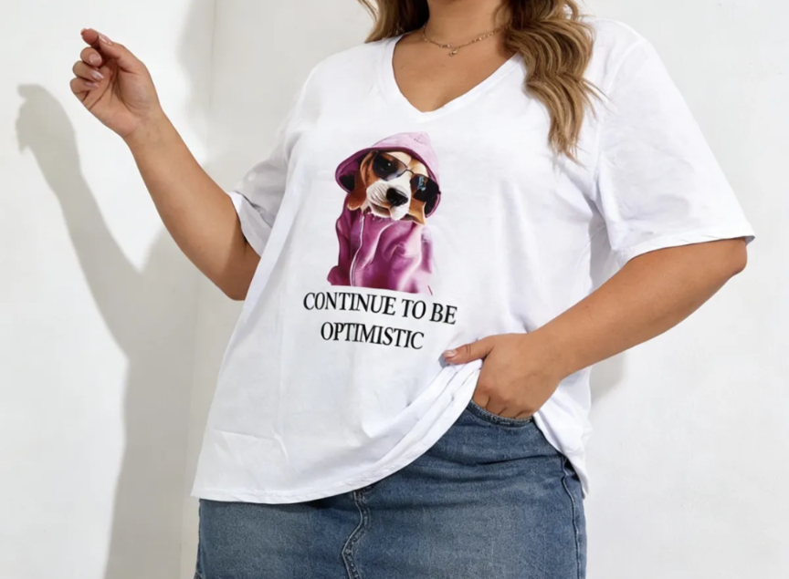 T-shirt imprimé " Optimistic"